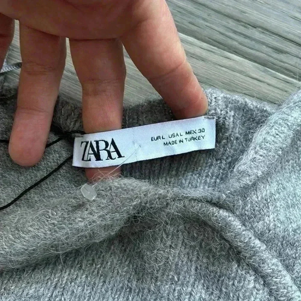🔥Zara🔥 | Grey ribbed sweater cropped tank top - Picture 7 of 8